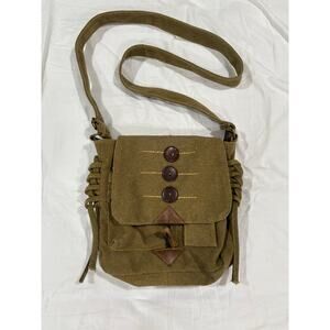 Army Green Canvas Cotton Boho Crossbody Bag